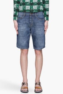 Marni Edition Indigo Contrasting lined Denim Shorts for women