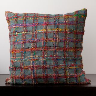 Emily Blue Grey Plaid 18 inch Decorative Pillow Today $39.89