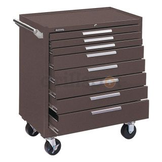 Kennedy 348XB Rolling Cabinet, 34 x20x40, 8 Drawer, Brown