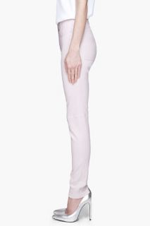 Mugler Pale Lilac High waisted Skinny Leather Pant for women