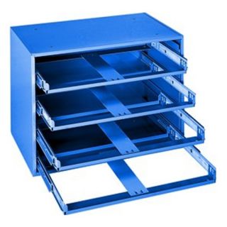 Durham 310 10 12 1/2 x 20 1/4 x 15 Blue 4 Drawer Large Compartment