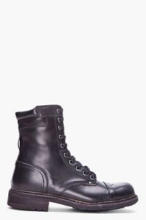 Diesel Black Cassidy Military Boots for men