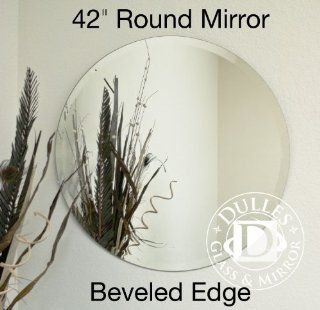 Frameless Beveled Mirror Round Shape, 42, 1/4 Thick