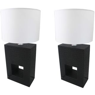 Black Croc 28 inch Table Lamps (Set of 2)