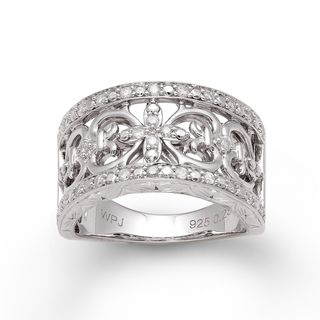 Sterling Silver 1/3ct TDW Diamond Vintage inspired Ring