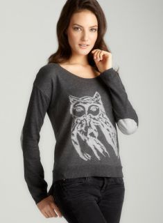 Kensie Elbow Patch Owl Sweater