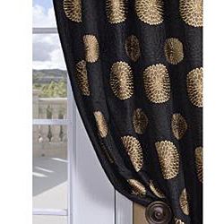 Black Embroidered Faux Silk 120 inch Curtain Panel