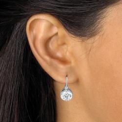 Ultimate CZ Platinum over Silver Cubic Zirconia Earrings