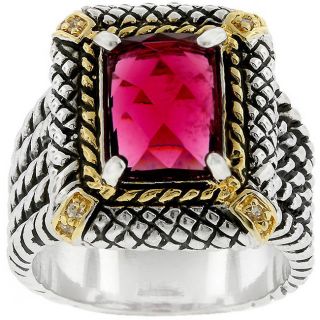 Kate Bissett Two toned Antique inspired Pink CZ Ring