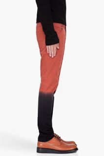 Ann Demeulemeester Pastel Red Dip Dyed Trousers for men