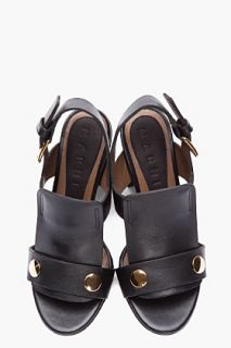 Marni Black Gold studded Heels for women