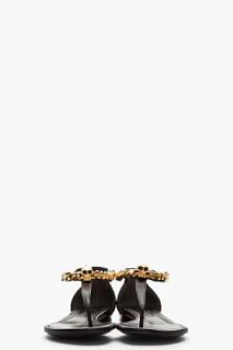 Alexander McQueen Black Leather Chain And Skull Sandals for women