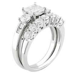 Miadora 14k White Gold 2 1/5ct TDW Diamond Bridal Ring Set (G H, I1 I2