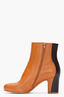 Maison Martin Margiela Brown And Black Trompe Loeil Ankle Boots for women