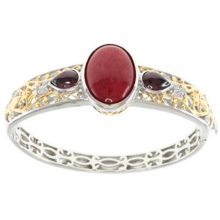 Michael Valitutti Two tone Red Jade Hinged Bangle Today $149.99