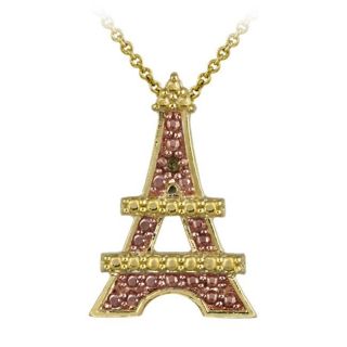 DB Designs 18k and Rose Gold over Silver Champagne Diamond Eiffel