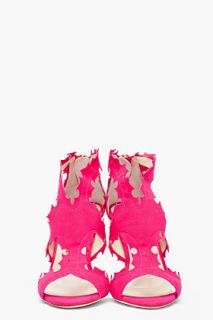 Rupert Sanderson Fuchsia Suede Floria Stilettos Heels for women