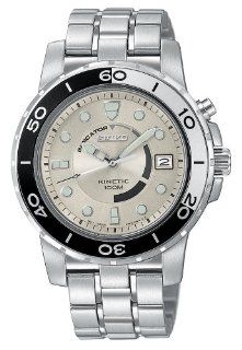 Seiko Mens SKA381 Kinetic Silver Tone Watch Watches