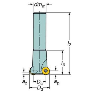 Sandvik Coromant RA200 038R19 13H Face/Profile Mill Cut, RA200 038R19 13H