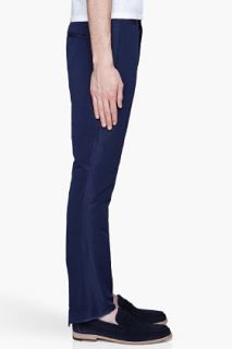Lanvin Royal Blue Zip ankle Glossy Trousers for men