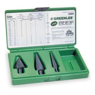Greenlee 35884 Step Drill Bit Set, 3 PC, 13, 12 & 3 Hole