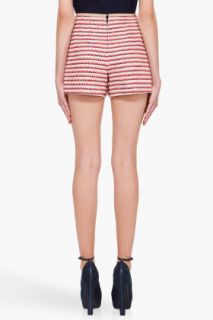 CARVEN Red & Beige Tweed Shorts for women