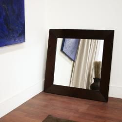 Doniea Dark Brown Wood framed 31.5 inch Square Mirror