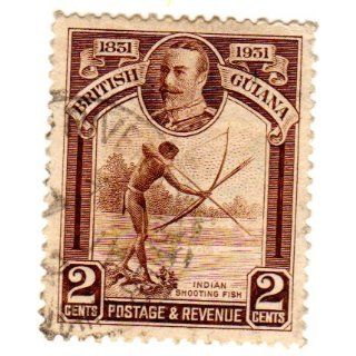 Used 2c Dark Brown Indian Shooting Fish Stamp Dated 1931, Scott #206