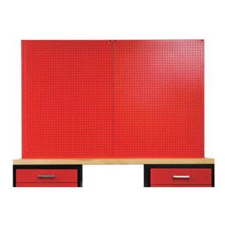 Hallowell FKWPB22RR HT Pegboard, Round Hole, H 44 1/4, W 22, Red