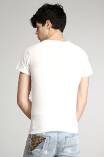 Bess  White Cotton Death T shirt for men