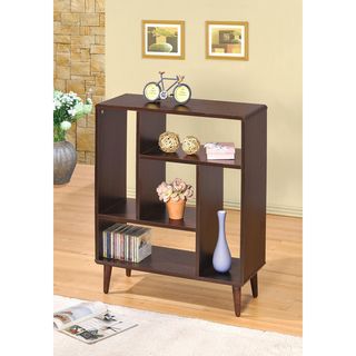 Espresso Accent Cabinet Bookshelf Display Shelf