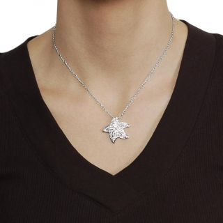 Journee Collection Silvertone Pave set CZ Starfish Necklace