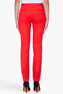 T By Alexander Wang Red Stretch Twill Trousers for women