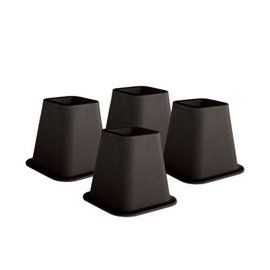 Black 6 inch Square Bed Risers Set of 4
