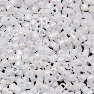 Miyuki Delica Seed Beads 15/0 White Pearl AB DBS202 4