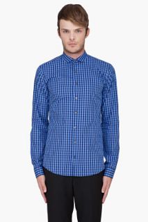 Tiger Of Sweden Blue Bold Gingham Thornie Shirt for men