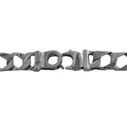 Sterling Silver Mens Solid Square Curb Link Bracelet