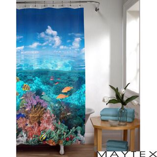 Maytex Under The Sea Photoreal Vinyl Shower Curtain