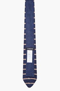 J. Lindeberg Navy Silk Bright Stripe Tie for men