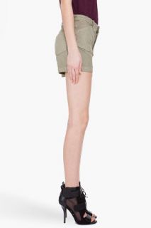 A.P.C. Khaki Green Work Shorts for women