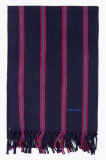 Dsquared2 Navy Striped Wool Scarf for men