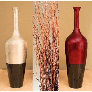 Lacquered Floor Vase with Birch Branches