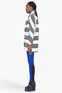 Rag & Bone Oversize Ivory Striped Wool Egg Coat for women