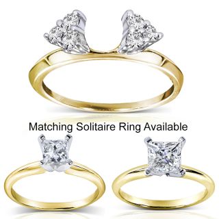14k Two tone Gold 1/4 to 1ct TDW Diamond Wrap or Solitaire Ring (H I