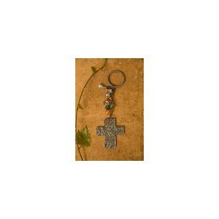 Metal Cross Key Chain Stamped with Be Blessed Natural Life