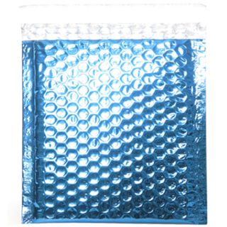 Blue Metallic CD size Bubble Mailers (Pack of 12)