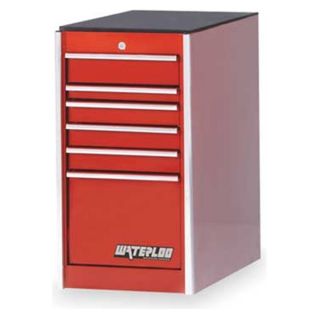 Waterloo MG3006SC Side Cabinet, 19 Wx30 Dx43 H, 6 Drawer, Red