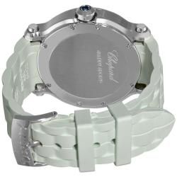 Chopard Womens Happy Sport Round White Rubber Strap Diamond Watch