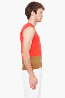 CARVEN Color Block Sleeveless V Neck for men