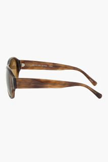Dries Van Noten Treacle Grey Marbled Round Sunglasses for men